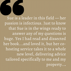 Sue Jordan Airbnb HomeAway hosting expert