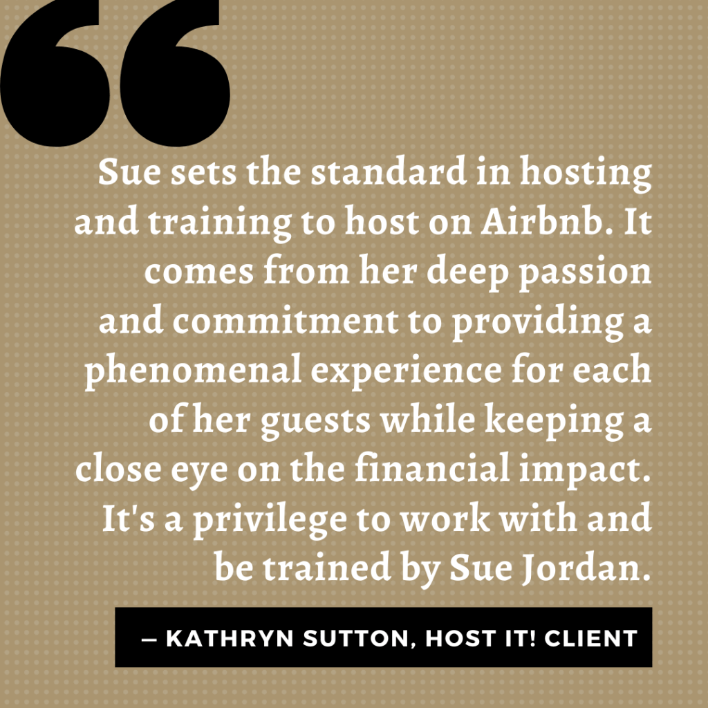 Sue Jordan Airbnb HomeAway hosting expert